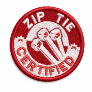 PATCH BORDADO ZIP TIE - 7X7 CM