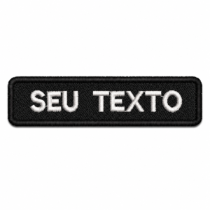 PATCH BORDADO TARJA PERSONALIZADA 1 LINHA 2.5X10 CM