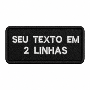 PATCH BORDADO TARJA PERSONALIZADA 2 LINHAS 5X10 CM