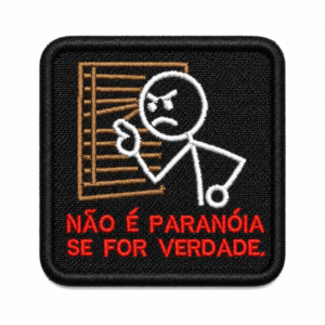 PATCH BORDADO PARANOIA - 6X6 CM