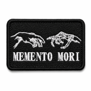 PATCH BORDADO MEMENTO MORI - 8X5 CM