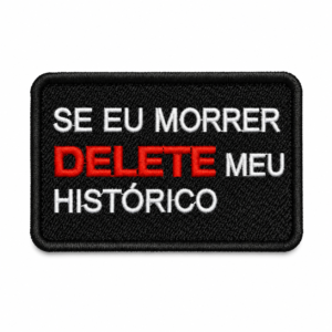 PATCH BORDADO DELETE MEU HISTORICO 9X6 CM