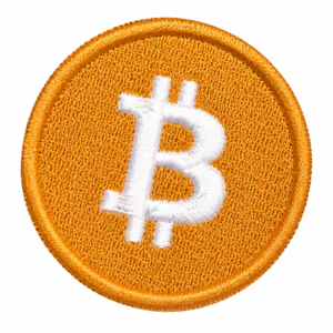 PATCH BORDADO BITCOIN - 6X6 CM