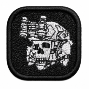MINI PATCH BORDADO SOLDADO SKULL - 5X5 CM