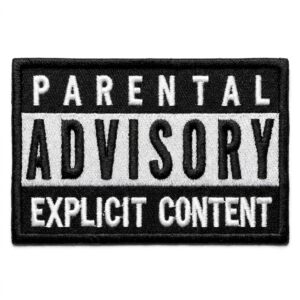 PATCH BORDADO - PARENTAL ADVISORY 7.5X5 CM
